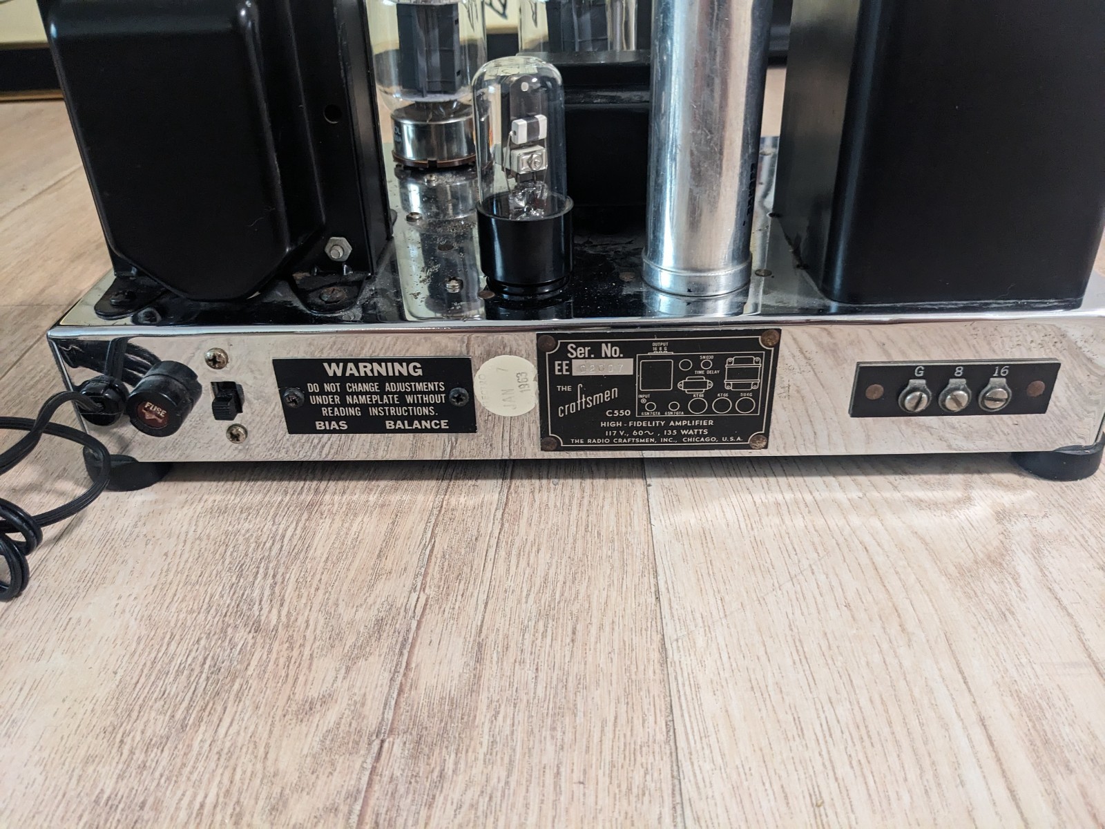 Radio Craftsmen C550 Williamson Mono Tube Power Amplifier KT66 Works Looks Great