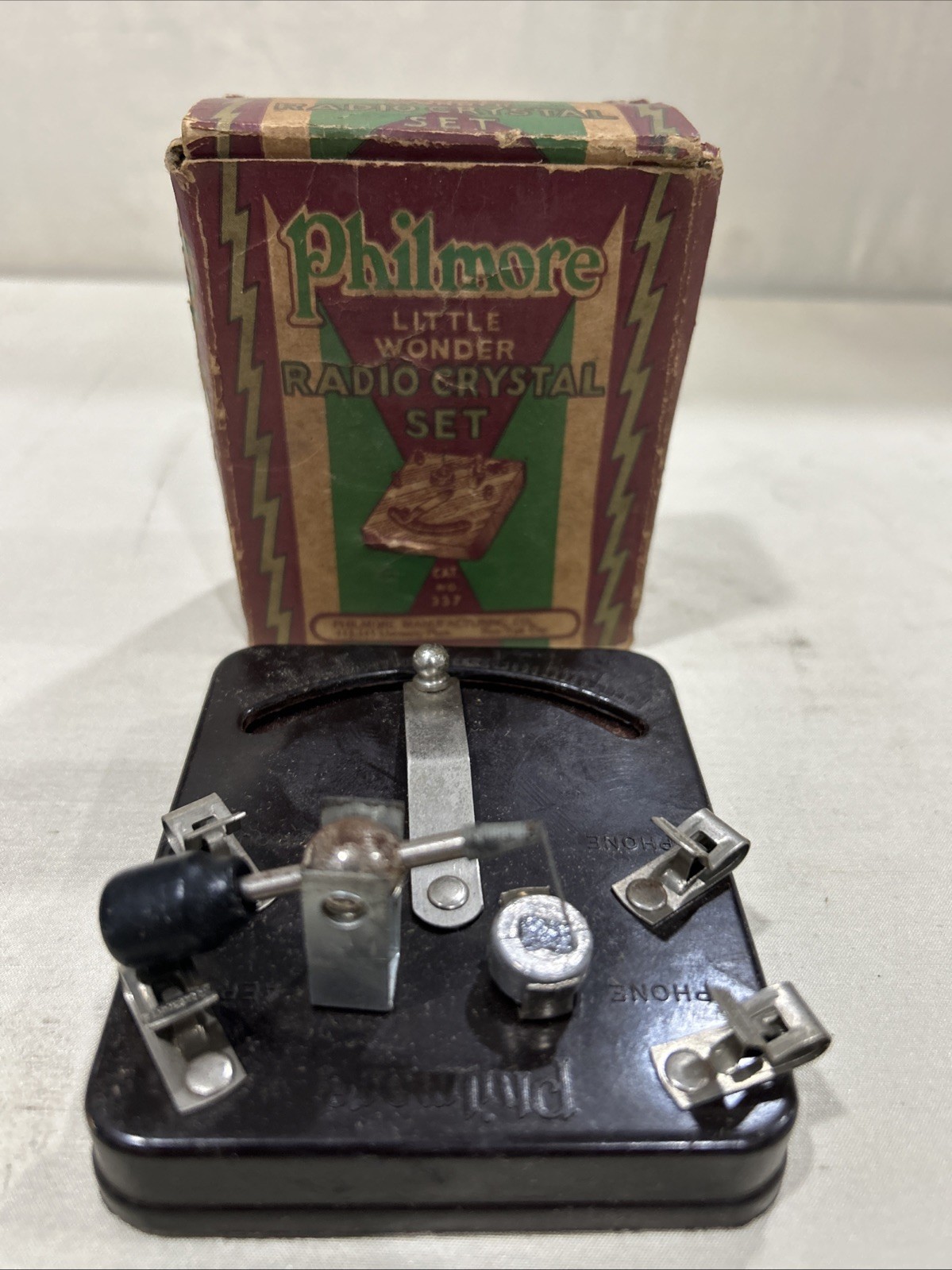 Vintage Philmore Little Wonder Vintage Radio Crystal Set With Box