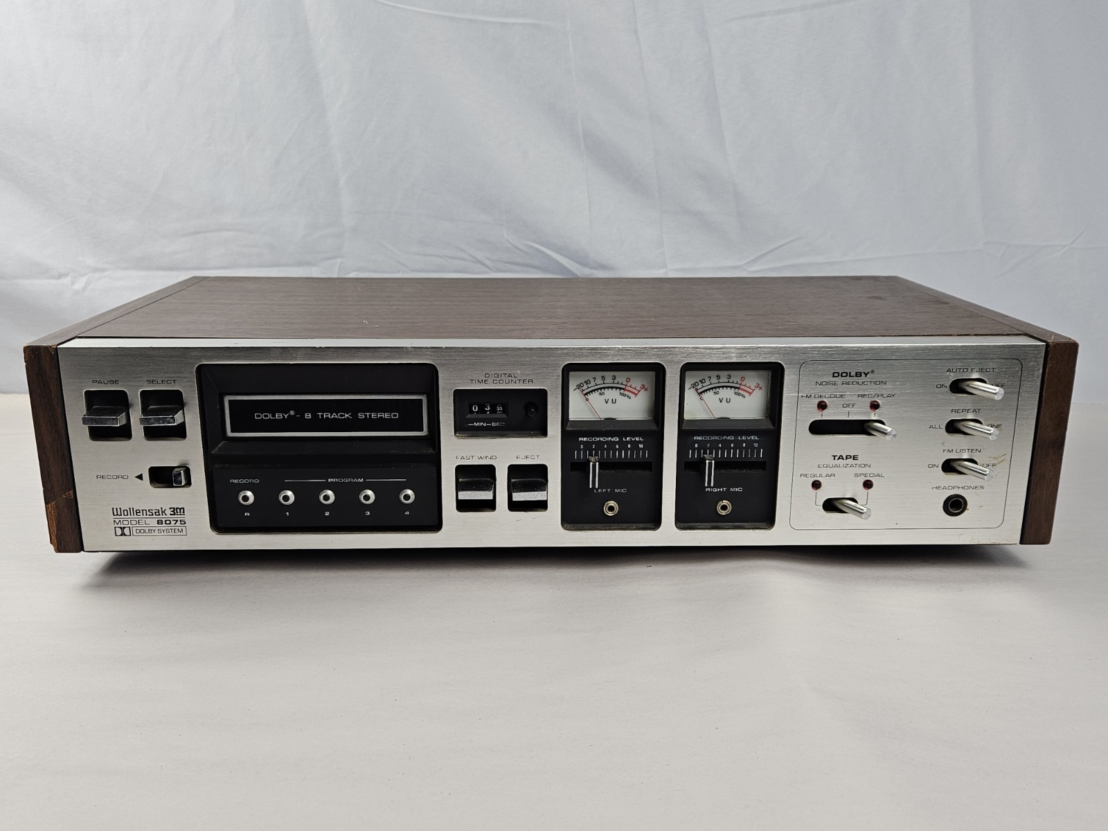 Wollensak 3M 8075 Eight 8 Track Player Recorder Partially Tested Plays As-Is