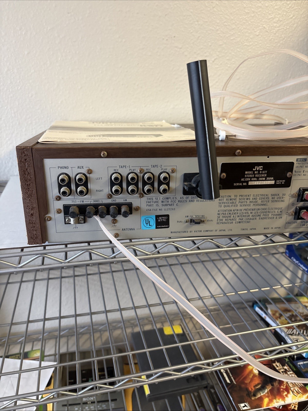 Vintage JVC R-S77 Stereo Receiver w/ Digital Synthesizer And Original Manual!