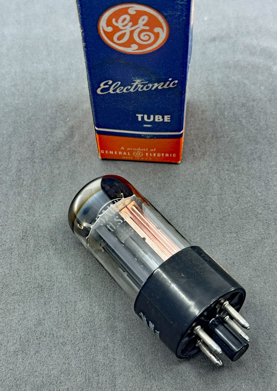 (1) General Electric GE 5AR4 GZ34 Rectifier Tube Copper Plates Tests Strong