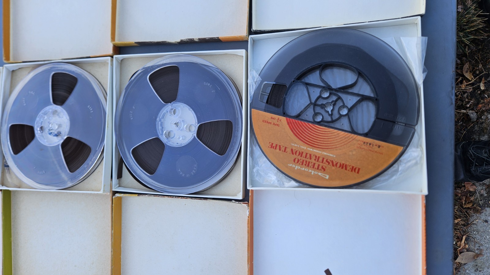 Lot Of 7 Vintage ampex Dokorder Realistic Reels Tape 311 341 344 1200-1800 Ft