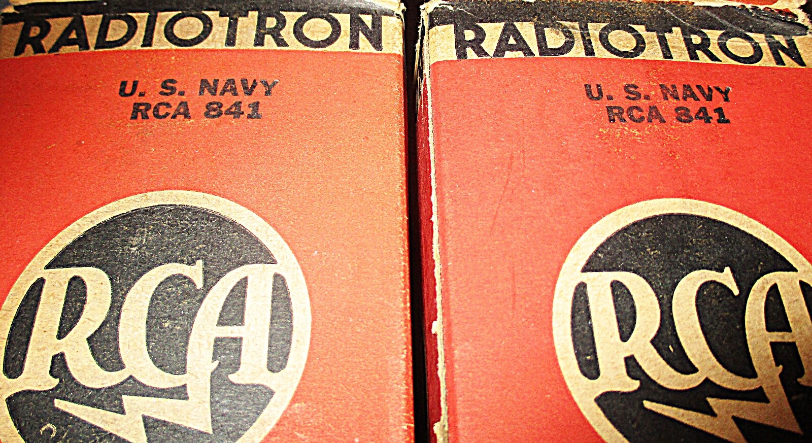 2 NOS RCA deForest 841 Vacuum Tubes RARE 1943 Triodes for Audio & Transmitting