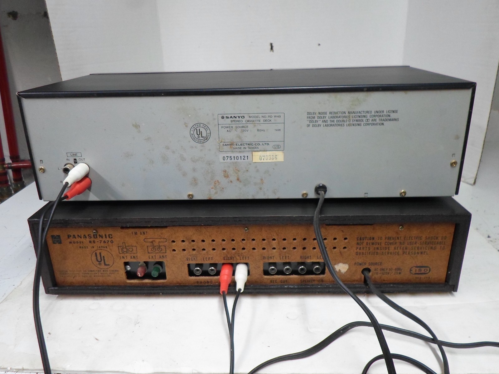 VTG Panasonic RE-7670 FM-AM Stereo Receiver & Sanyo Cassette RD-W49 “SEE VIDEO”