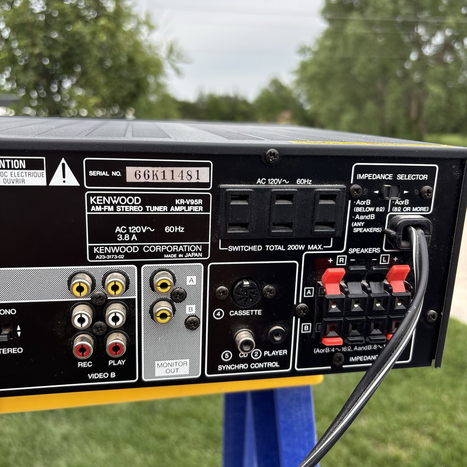 VINTAGE Kenwood KR-V95R AM/FM Stereo Receiver With Remote- Tested/works