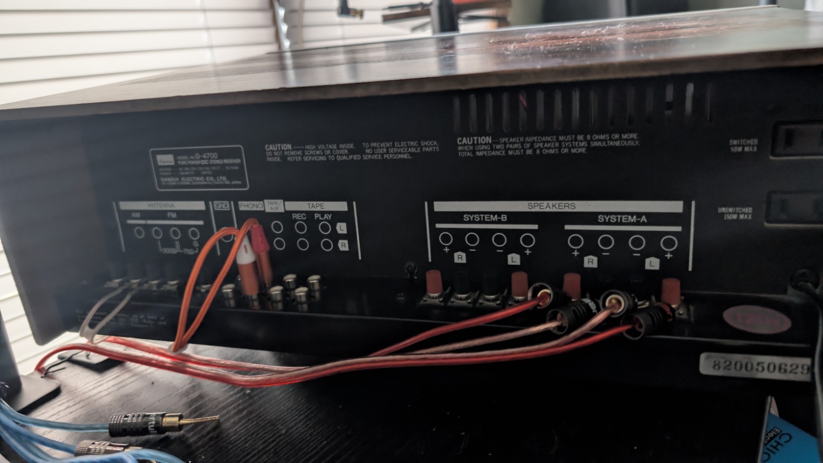 Sansui G-4700 AMFM Pure Power DC Stereo Receiver 50WPC Perfect Working Condition