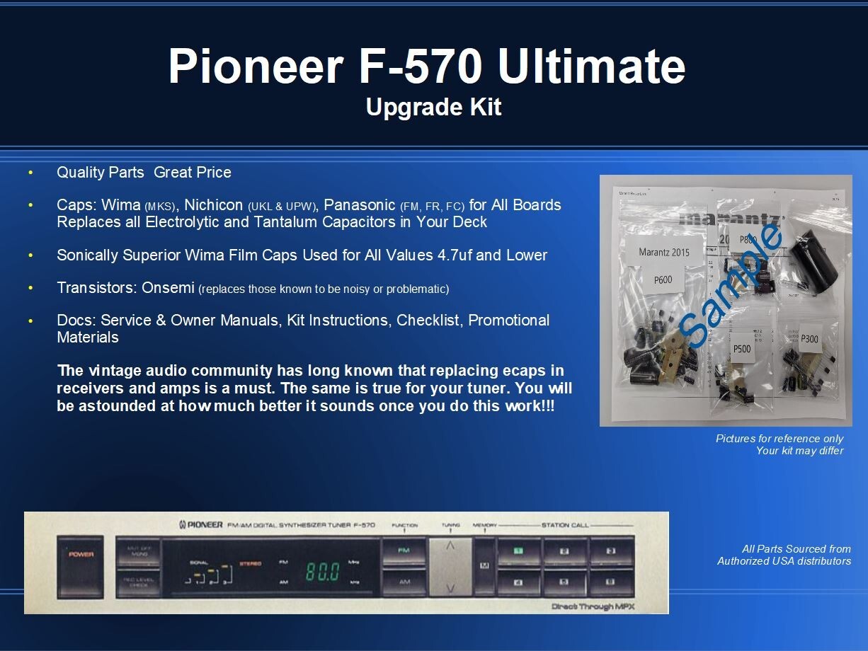 Pioneer F-570 Tuner Ultimate Restoration Kit – Wima, OnSemi, Nichicon