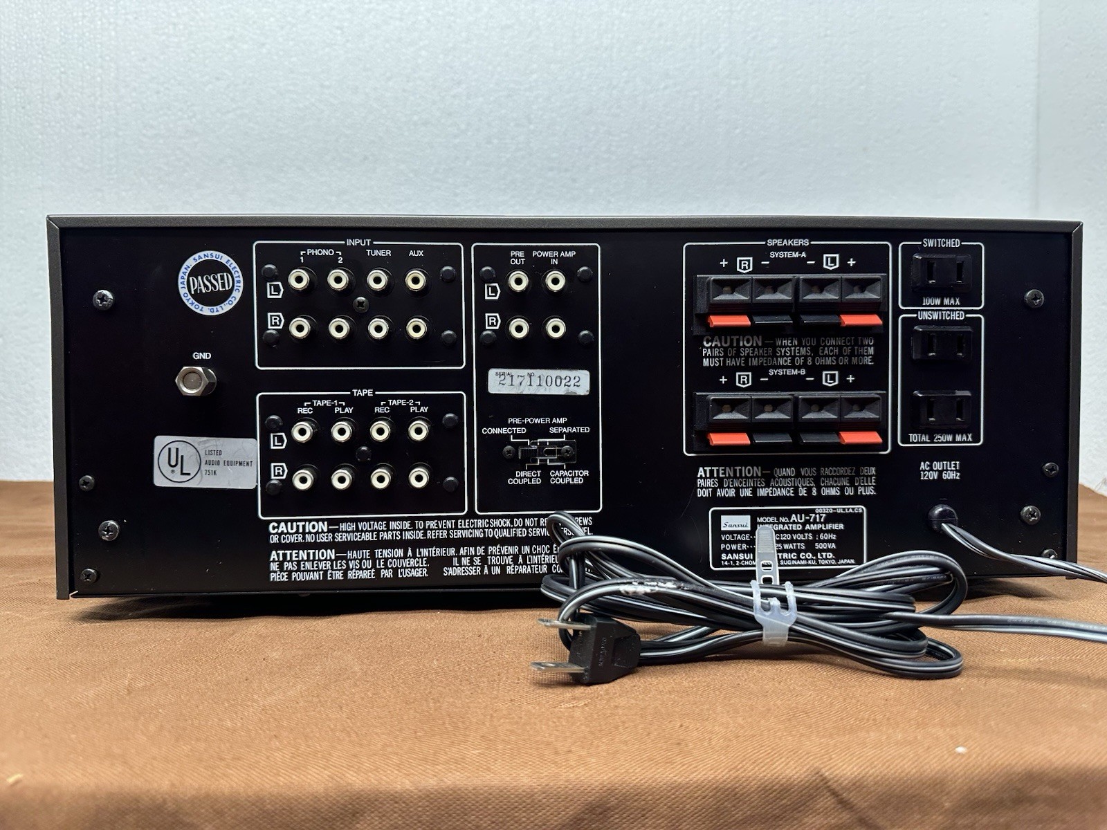 sansui au-717 integrated amplifier/ Box All Original