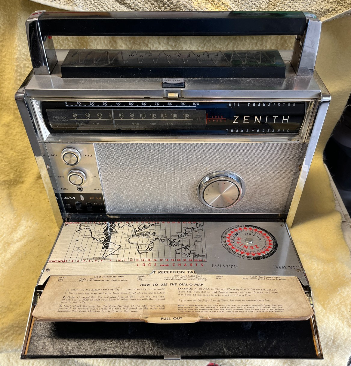 Vintage Zenith Royal 3000-1 Trans-Oceanic FM/AM Multiband Portable Radio-Working