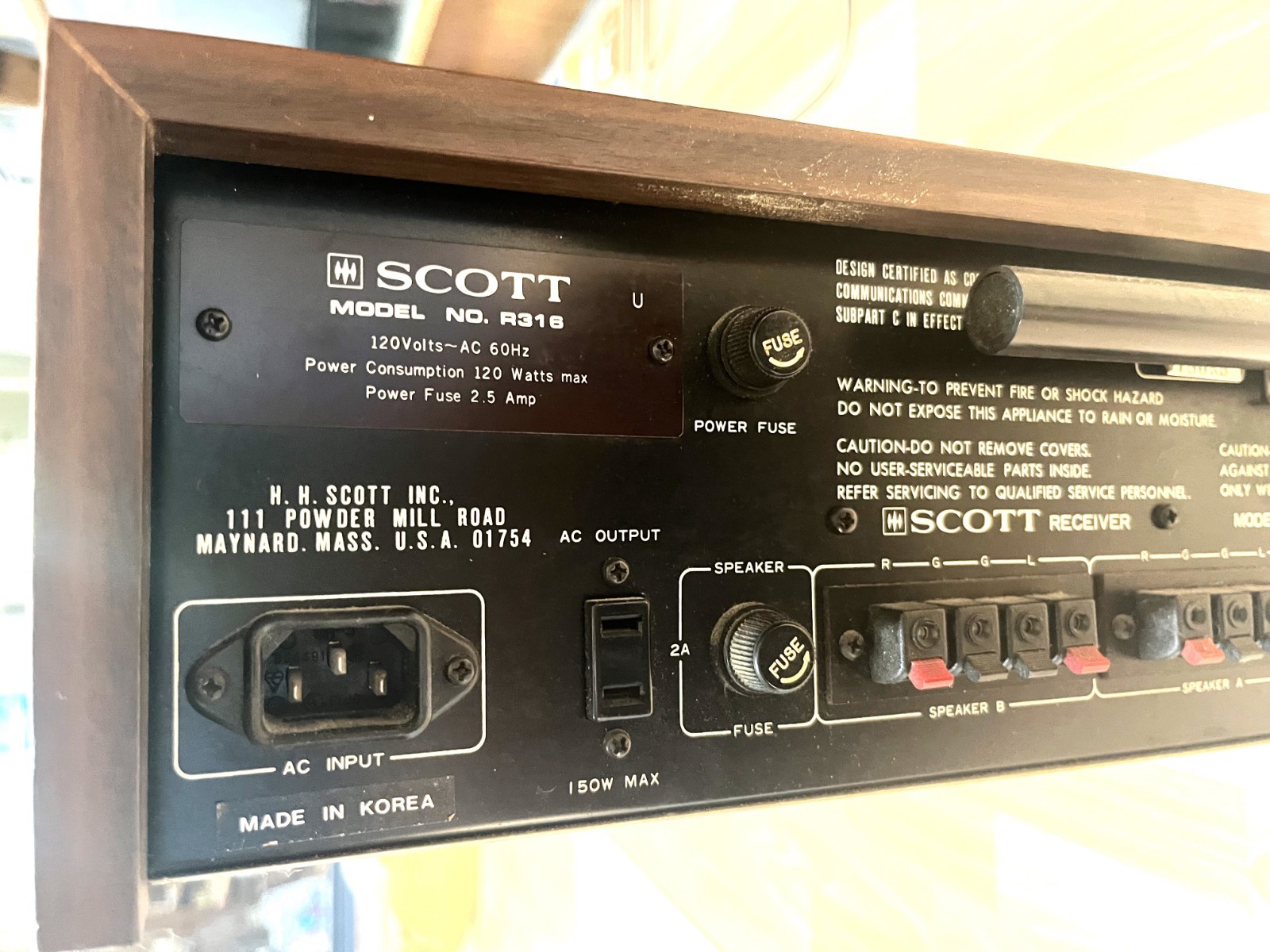 Scott AM/FM Stereo Receiver Model 316