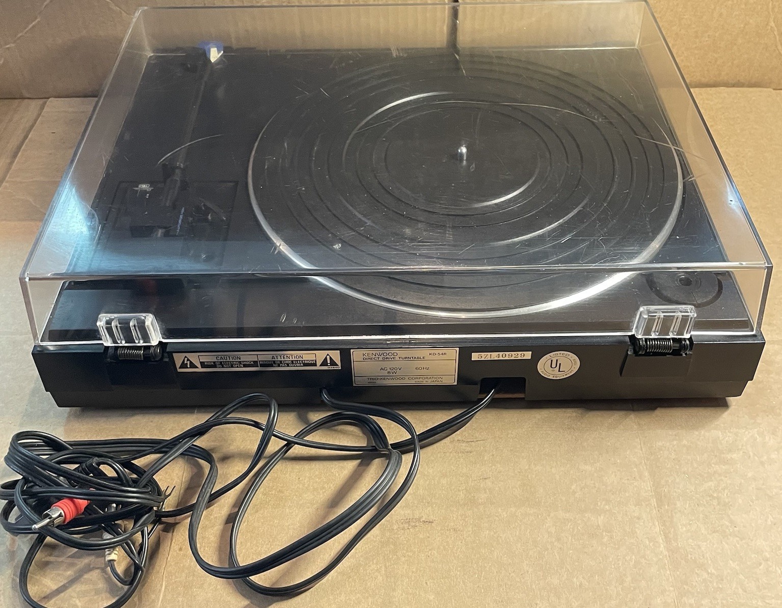 Kenwood KD-54R Vintage Direct Drive Vinyl Audiophile Turntable Tested Working