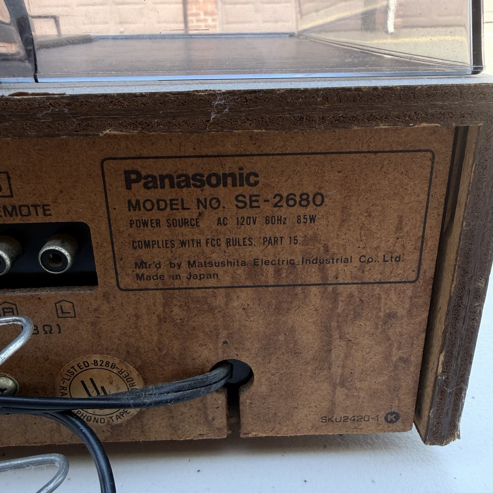 1970s Panasonic SE-2680 AM/FM Radio 8-Track Turntable Stereo System W/Speakers