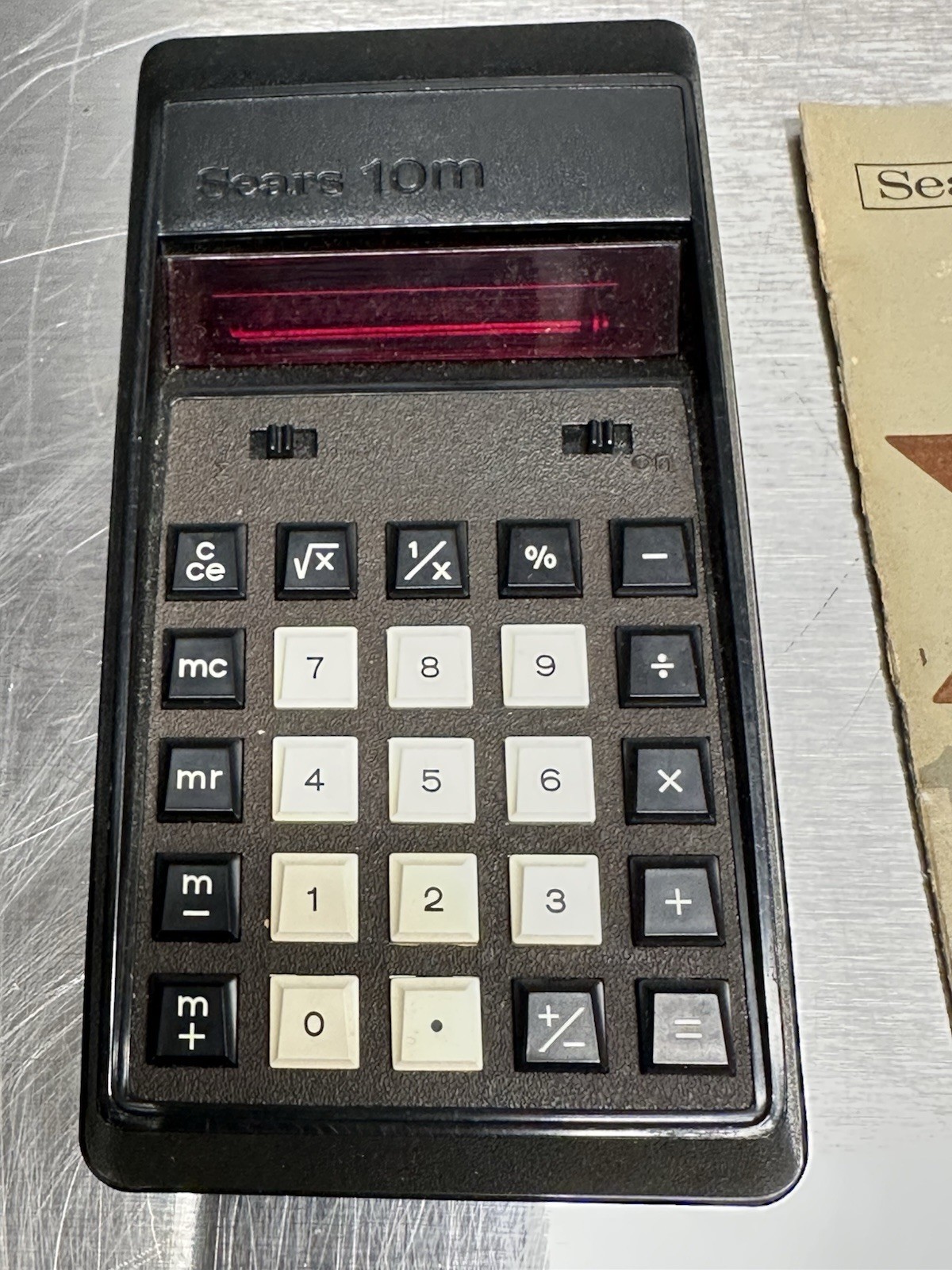 Vintage Sears 10m Electronic Calculator With Carrying Case & Instr. Book 1974