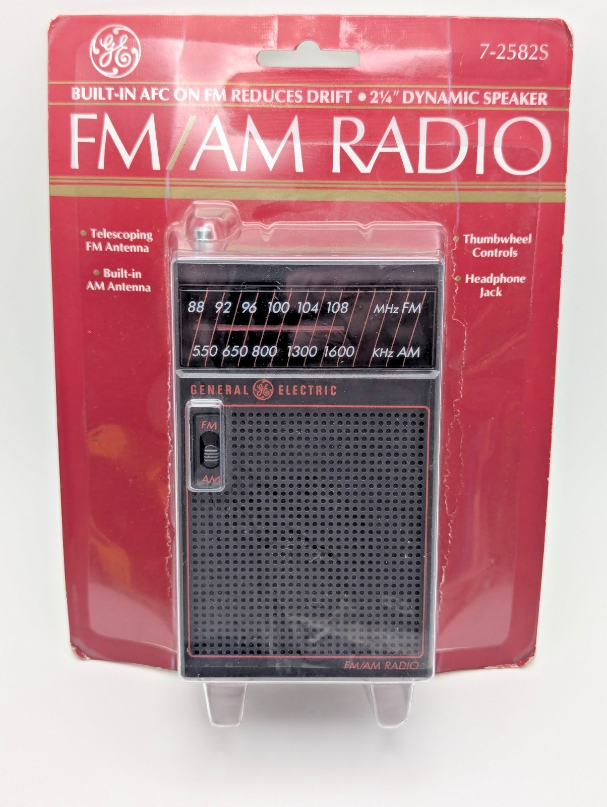 GE 7-2582S Portable FM/AM Radio Vintage New Old Stock NOS Sealed in Package