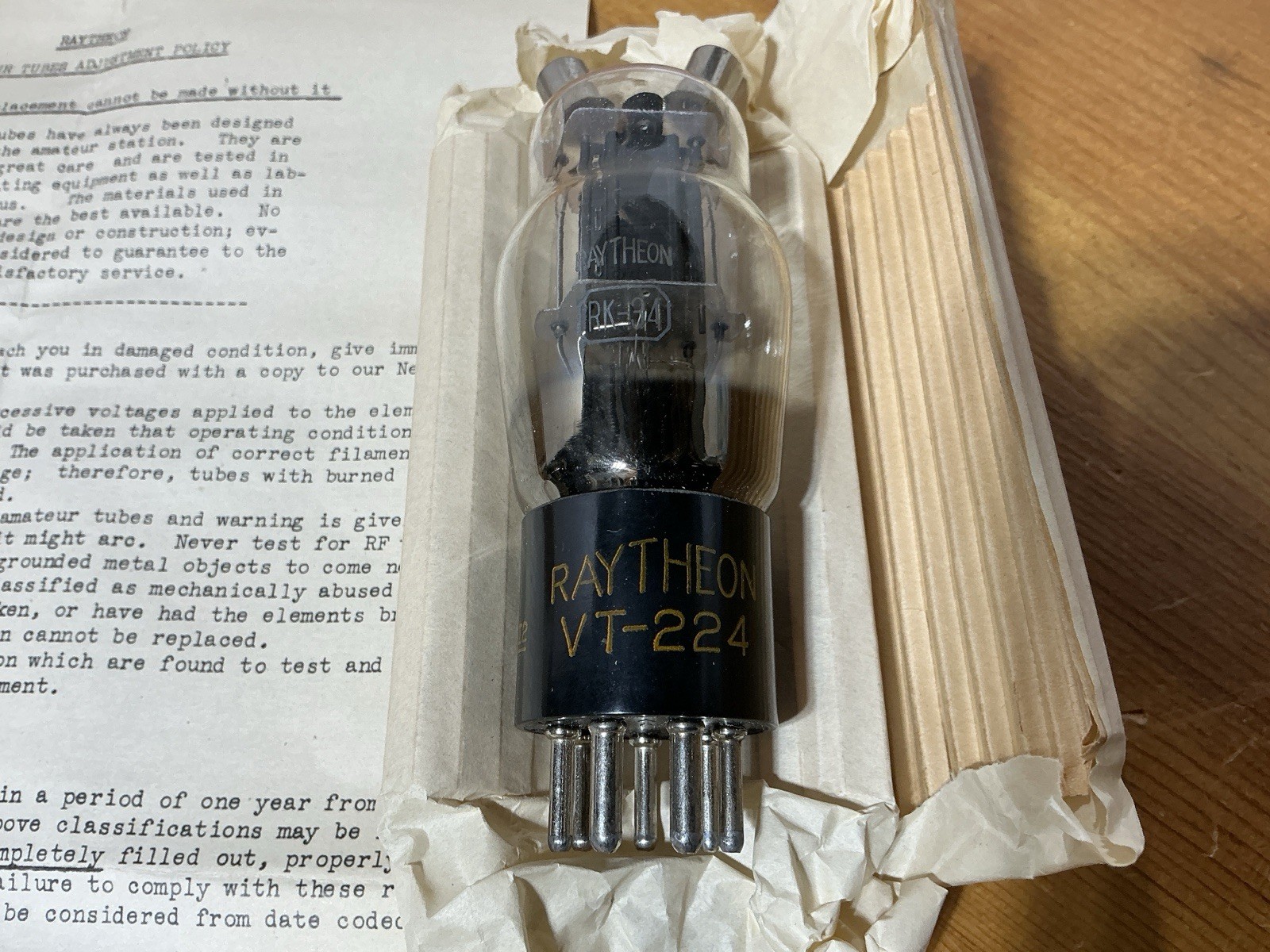 Raytheon VT-224 RK-34 Twin Triode Power Amplifier Oscillator – NOS Military New