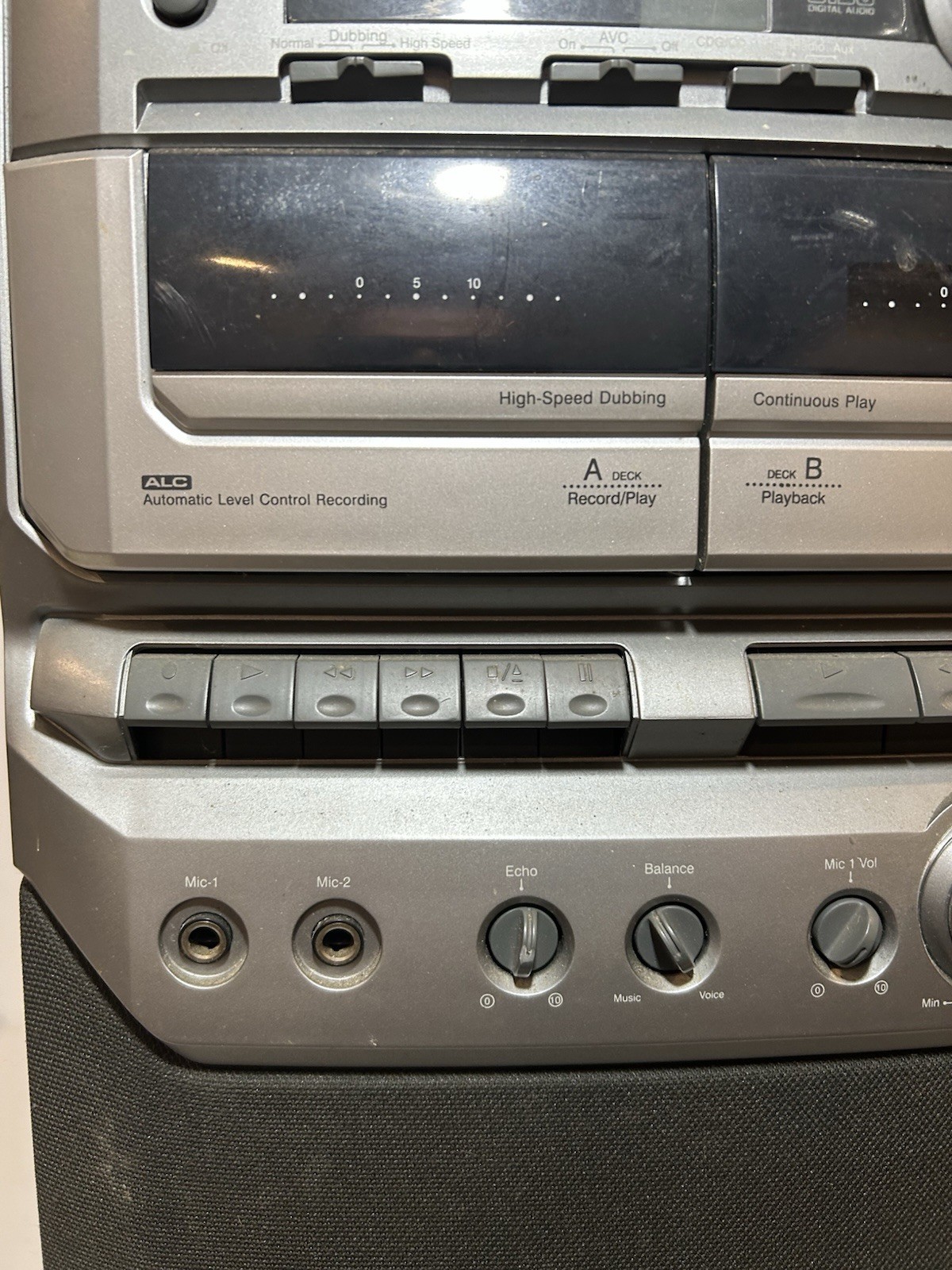 Vintage 2000 GPX Karaoke Tower CD Player Dual Cassette AM/FM Stereo Tested Works