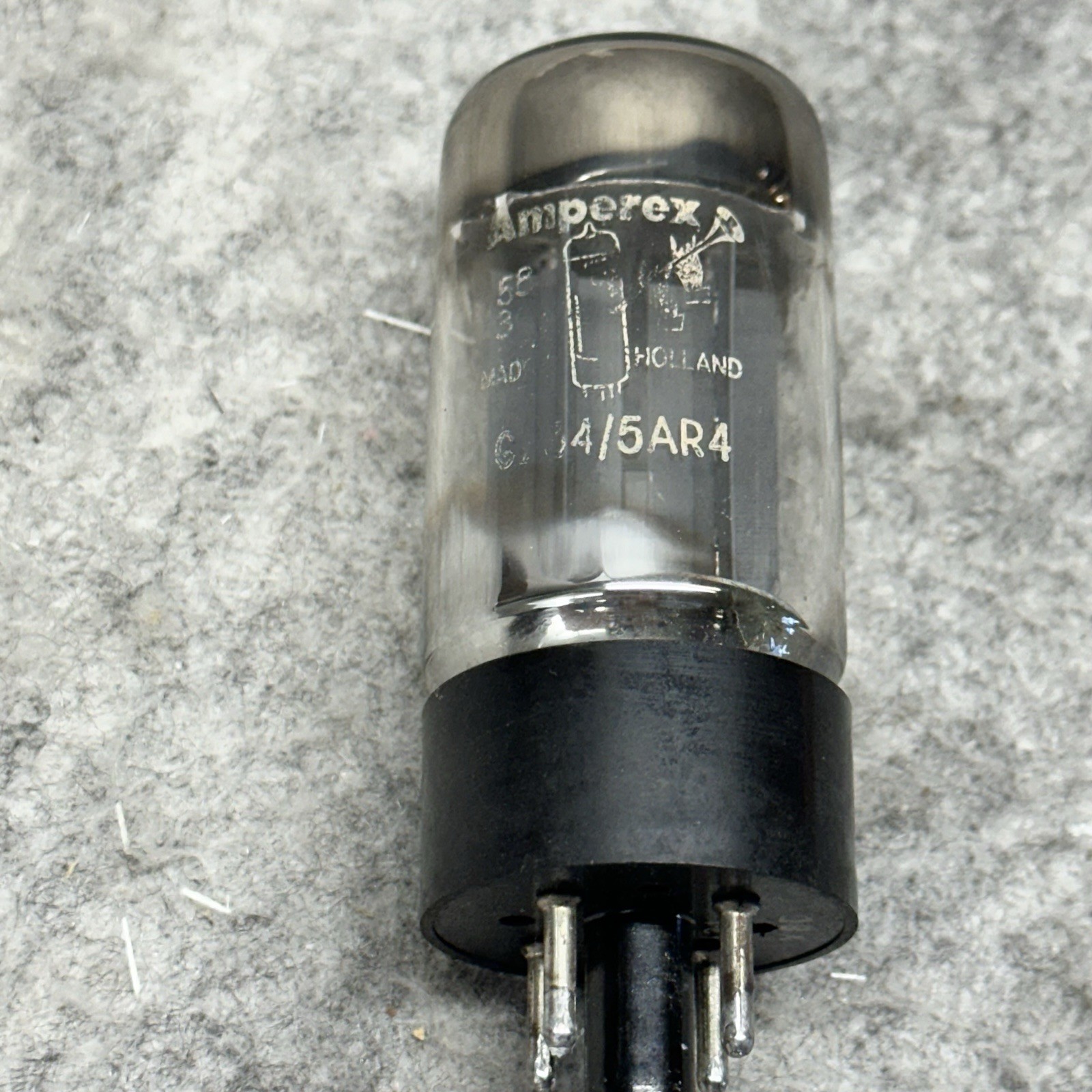 1958 AMPEREX BUGLE BOY 5AR4 GZ34 f31 x8D TUBE TV/7 AMPLITREX TESTED