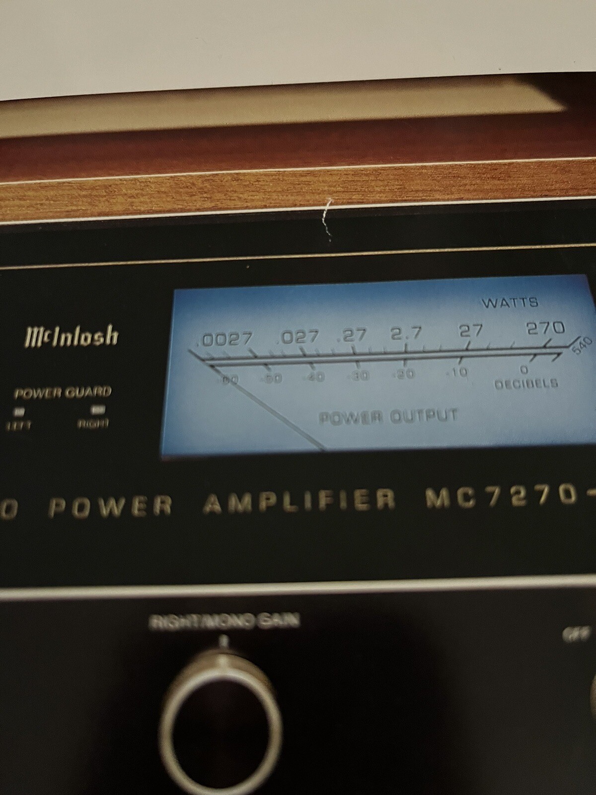 MCINTOSH MC7270 ORIGINAL SALES BROCHURE GLOSSY PHOTOGRAPH JO1316