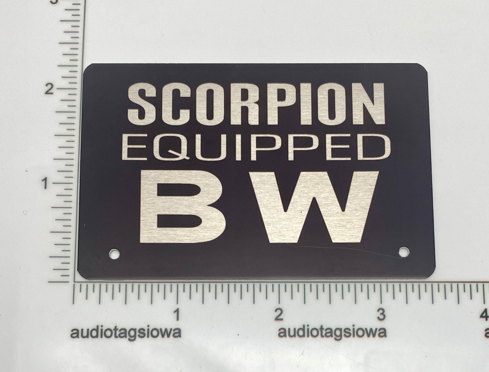 Peavey Scorpion Equipped BW Badge Logo Custom Made Aluminum
