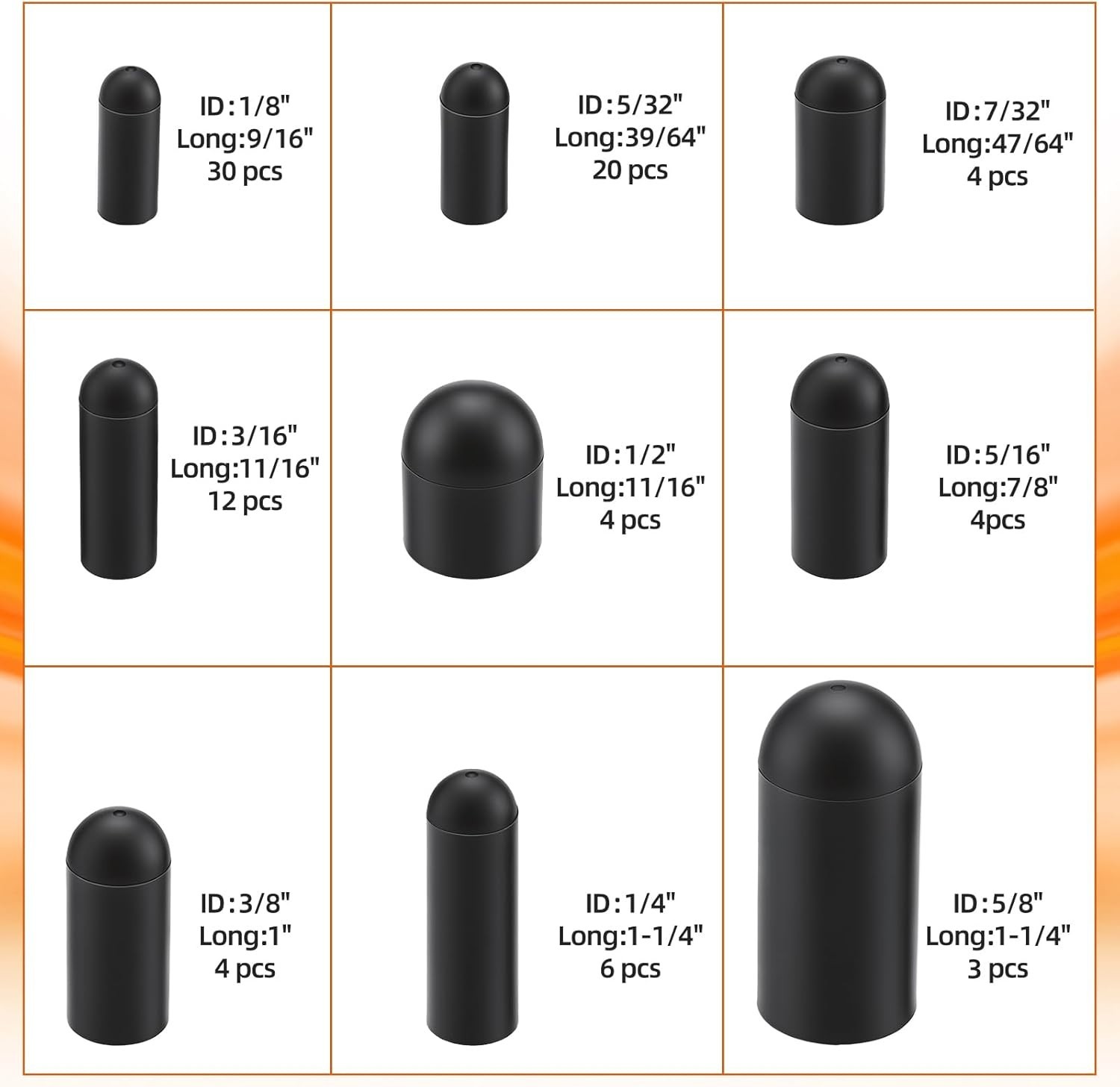 Vacuum Caps Assortment, 87 Pieces 11 Sizes Vacuum Plugs Hose End Caps Assortm…