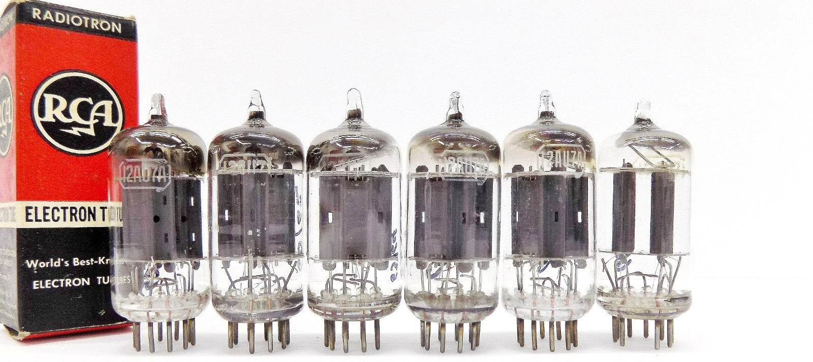 6 Nice Tested Late 1950’s/Early 1960’s RCA 12AU7A/ECC82 Vacuum Tubes