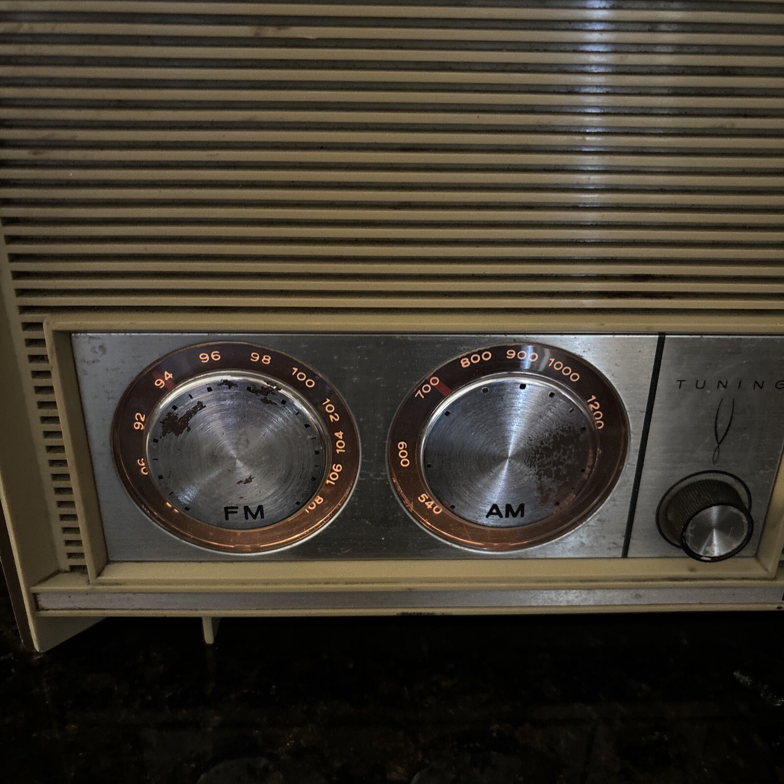 Sears Silvertone AM/FM Radio Tube Type Vintage 1960’s Ivory/Brown WORKS!!