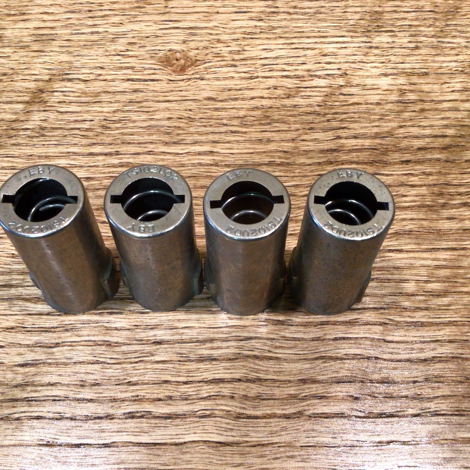 Four (4) Vacuum Tube Shields 7 Pin EBY J Slot 6AU6 6AB6 TS102U02. 1 3/4″ x 7/8″