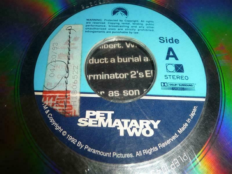 PET SEMATARY TWO Raise some hell Laser Disc 30 Days Warranty Expedited Shipping