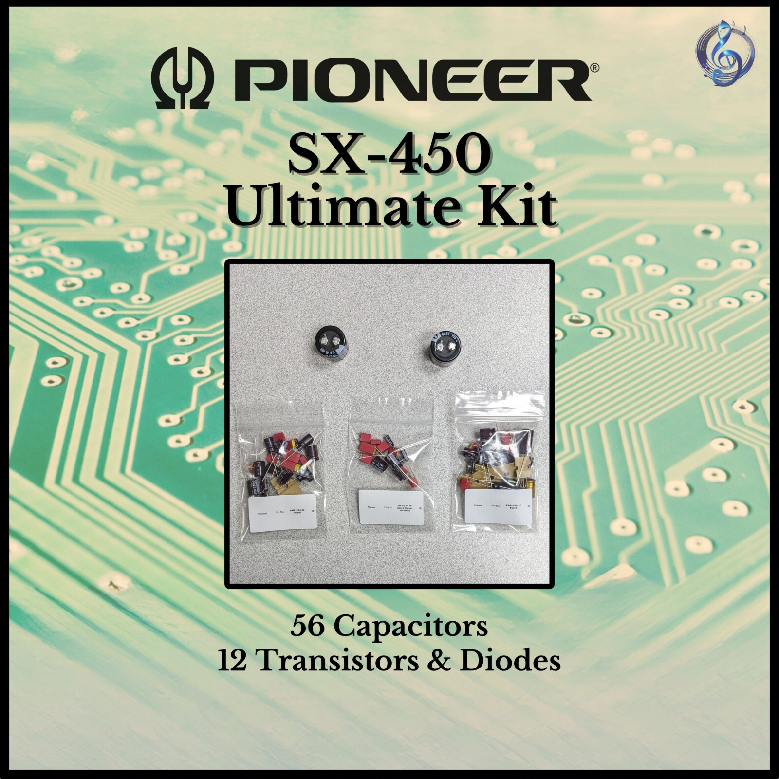 Pioneer SX-450 Receiver Ultimate Upgrade Kit Genuine Parts Restoration