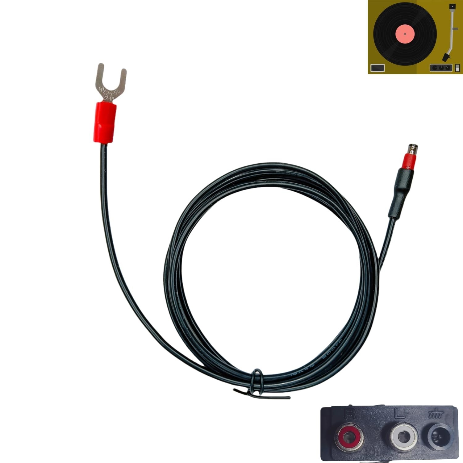 5-Foot Plug-in Ground Wire for Technics Turntables – Eliminates Hum & Static