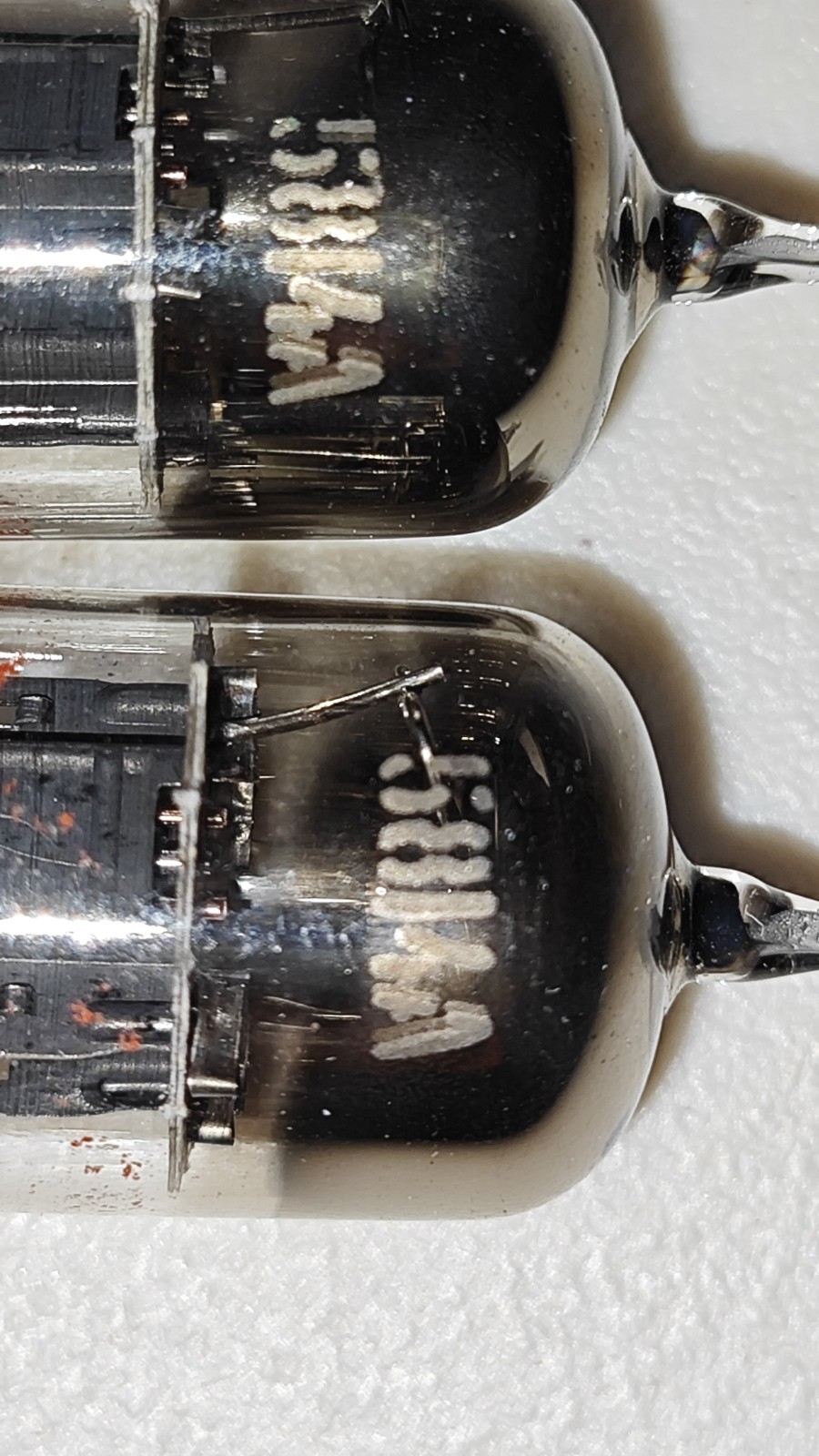 Pair Marconi 5814 Bent [] Getter Silver Plate Tabs Pewter Black Plates