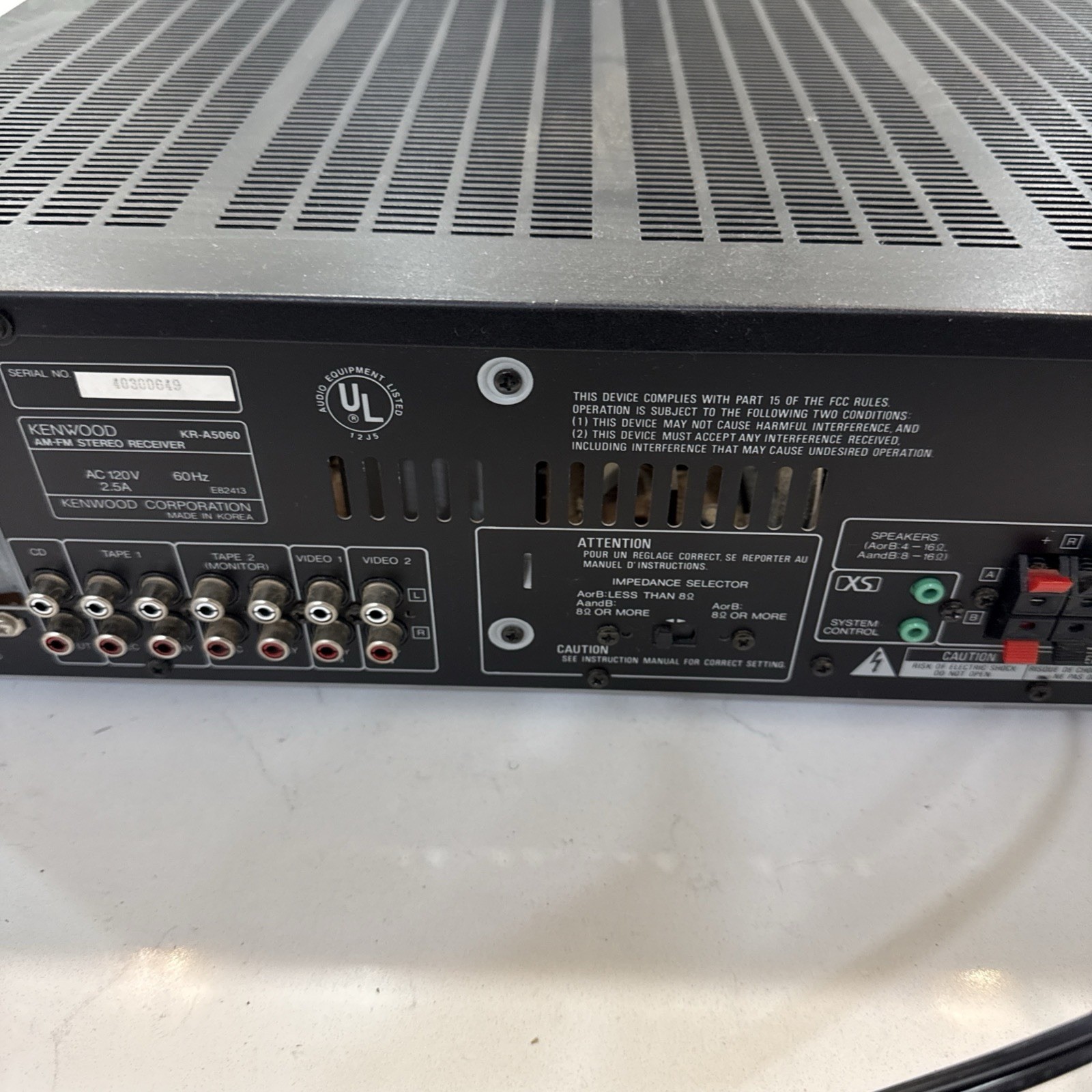 VINTAGE KENWOOD KR-A5060 AM/FM STEREO RECEIVER