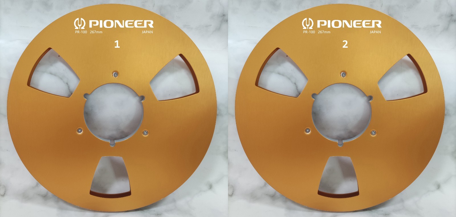 One Pair 10.5” silver Pioneer Tape reel High Quality Aluminum Take Up Reel
