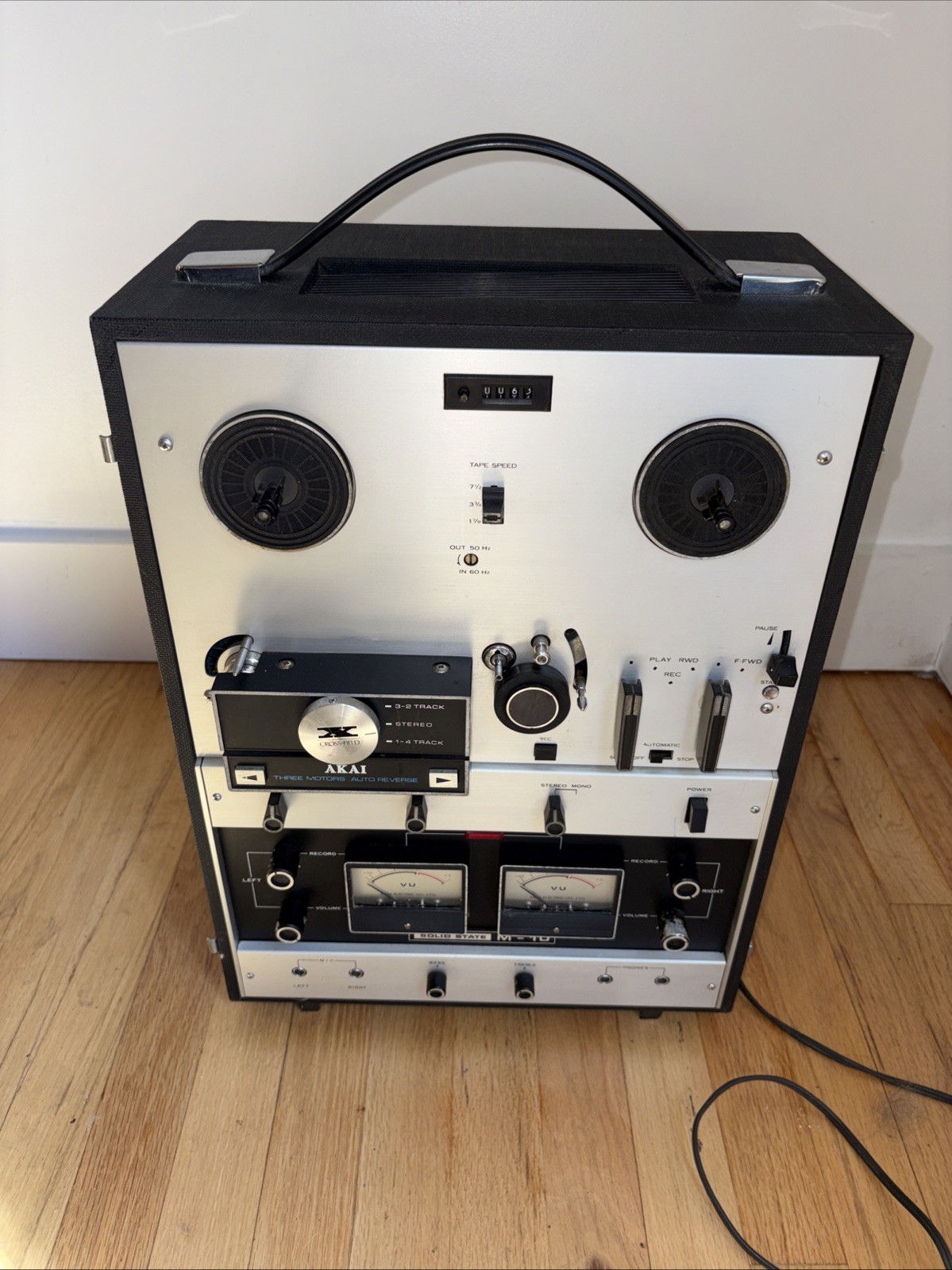Akai M-10 Reel To Reel Tape Recorder Cross Field Auto Reverse 3 Partially Tested