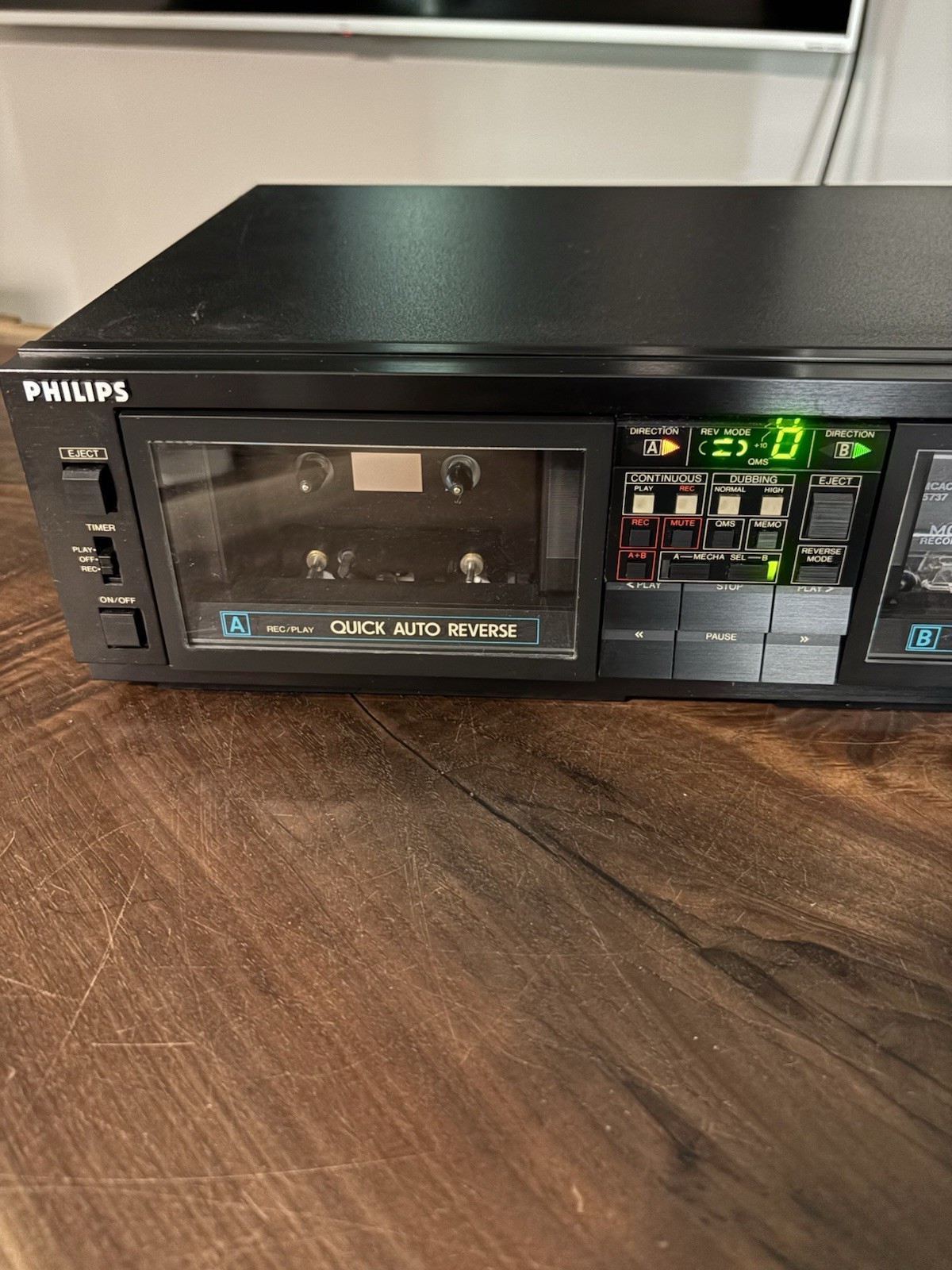 Philips FC567 Dual Logic Auto Reverse Cassette Deck TESTED, Working Order