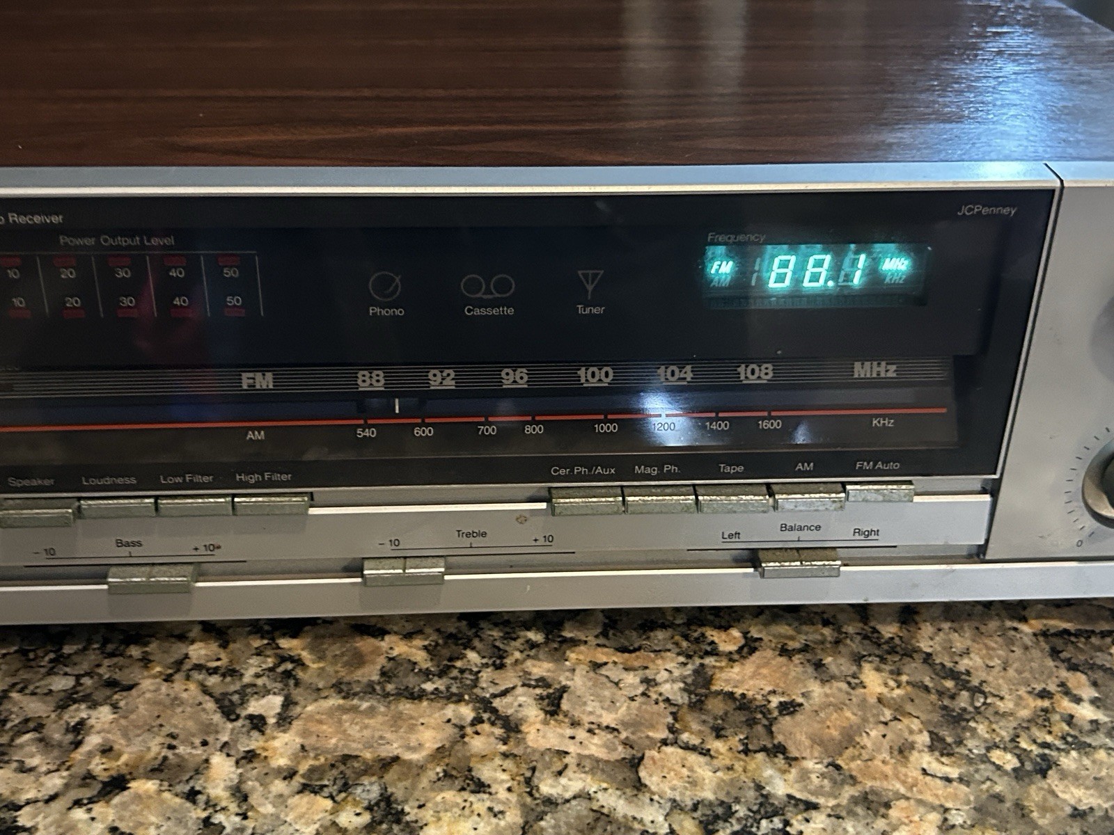 Vintage JC Penney Stereo Receiver Walnut Woodgrain Retro 683-1784 VIDEO