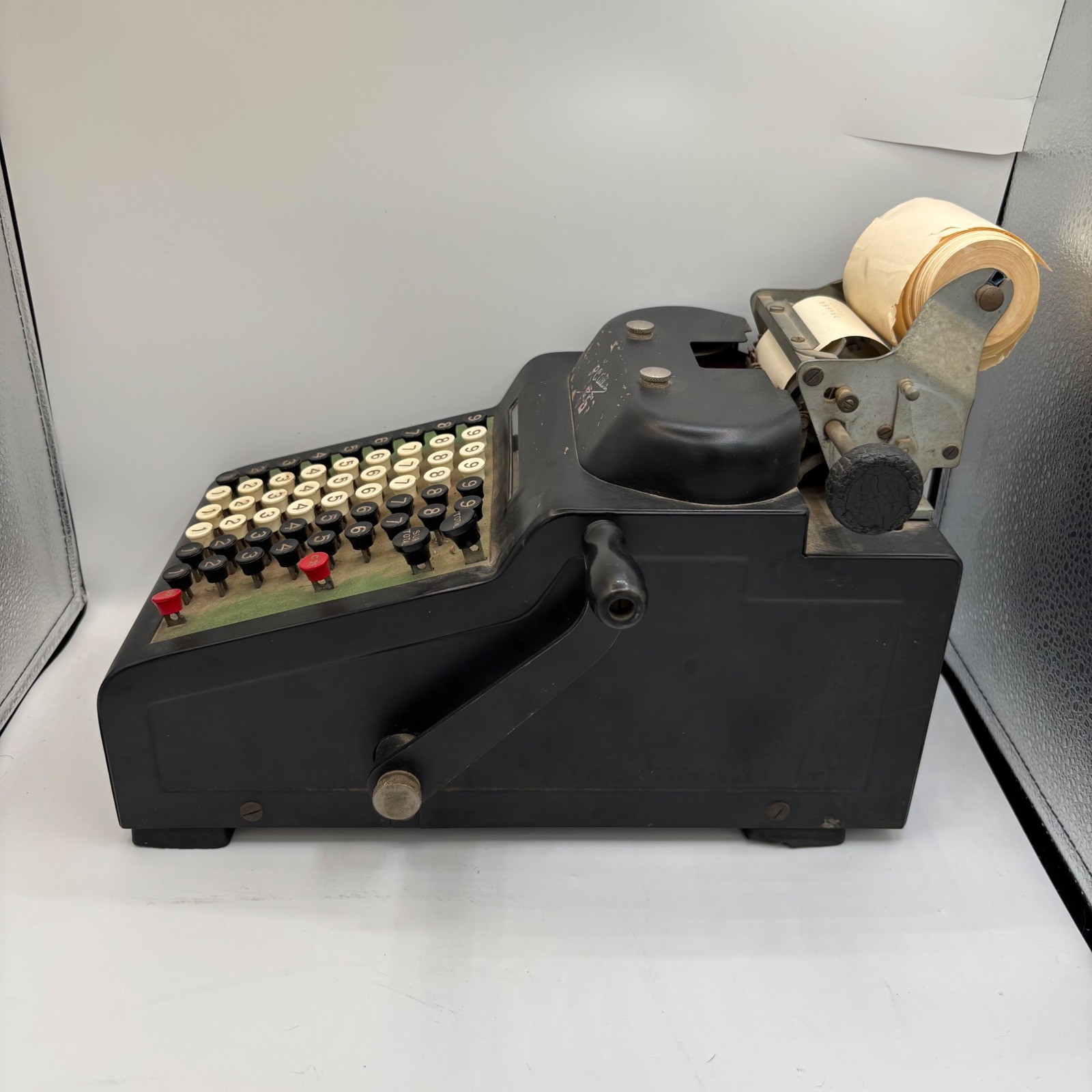 Vintage RC Allen Adding Machine Manual Crank Mechanical Calculator Untested Part