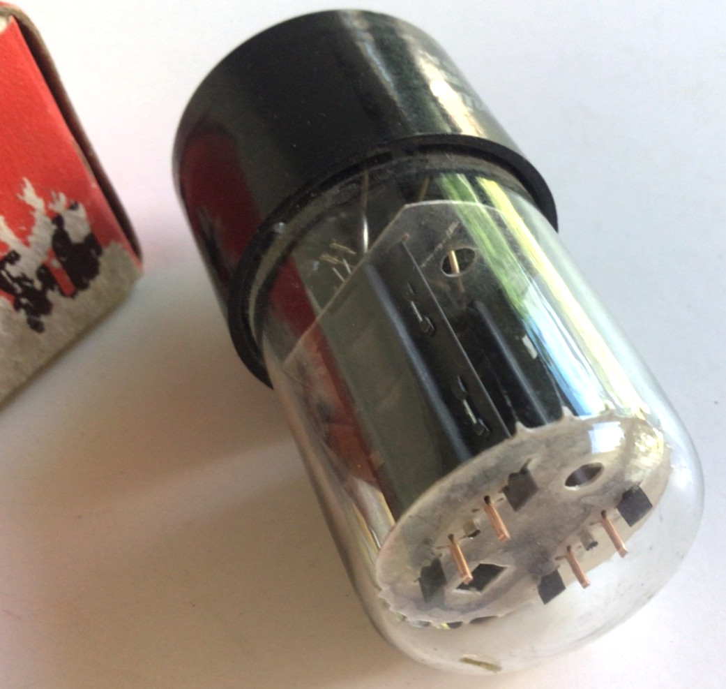 GE 6SN7GTB Vacuum Tube Vtg Tested Good in Worn RCA Box