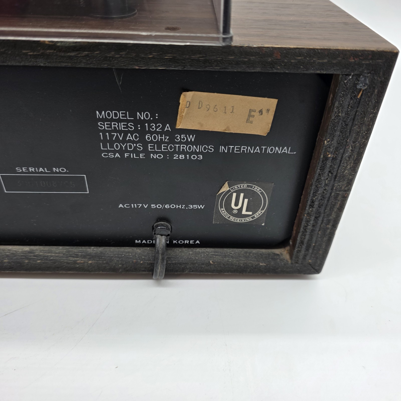 Vintage Lloyd’s Turntable Stereo System 8 Track AM/FM Receiver Parts Repair 132A