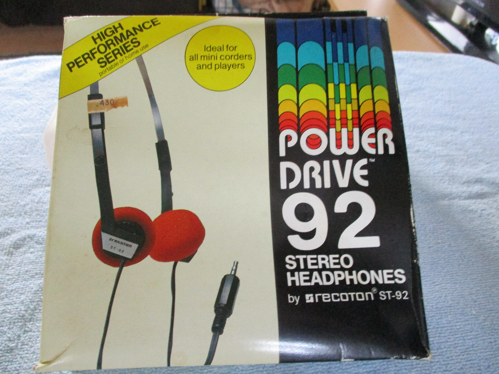 Recoton Power Drive 92 Stereo Headphones ST-92 High Performance Series Vintage