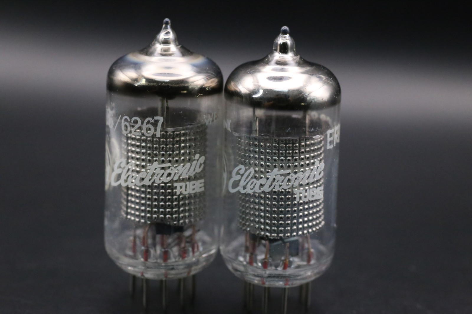 GE 6267 EF86 Pair – West Germany – Silver Mesh Shield – Cup Getter