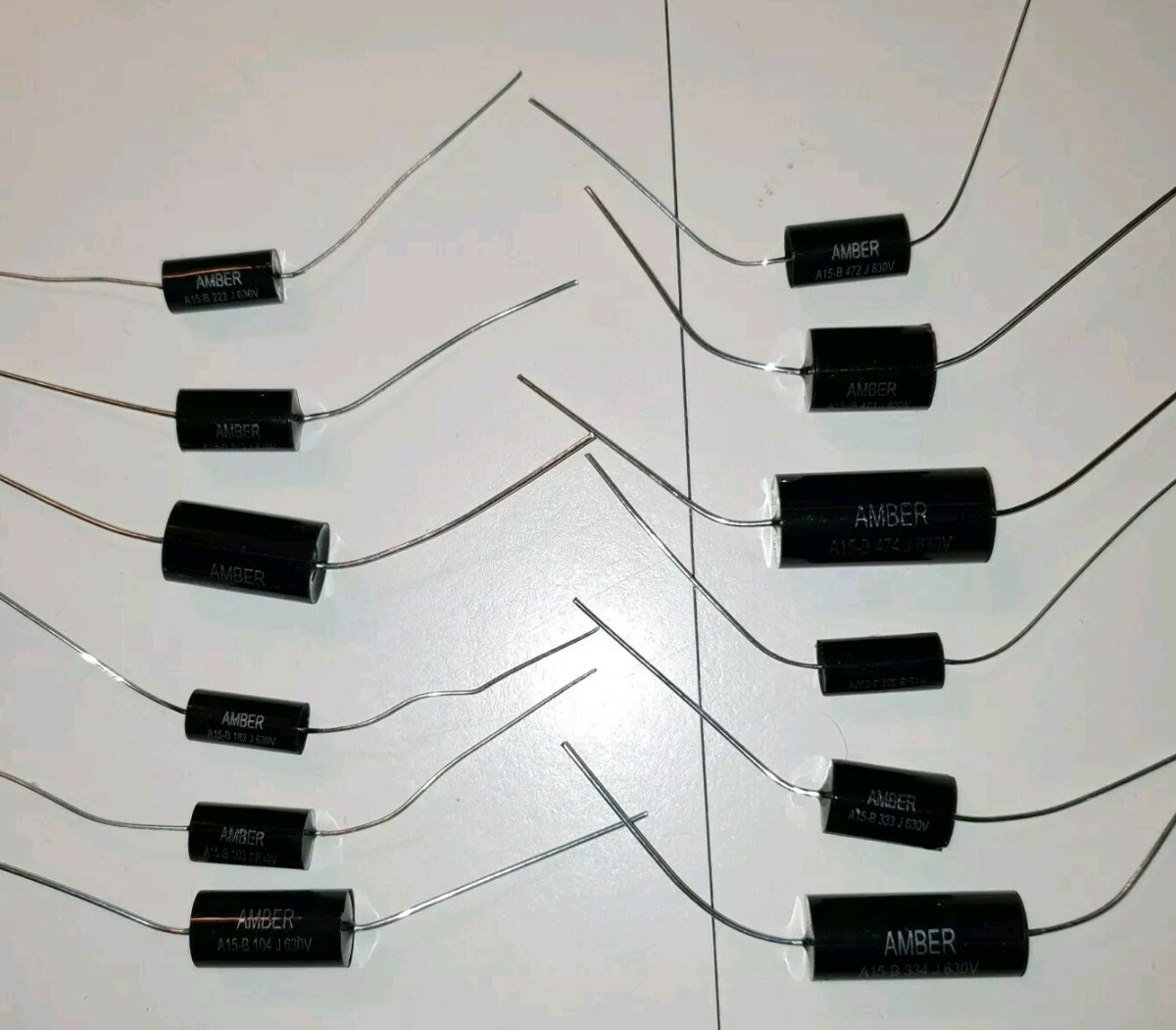 Pure Black capacitor kit .630 volt 2% tolerance valve radio.SMALLER KIT