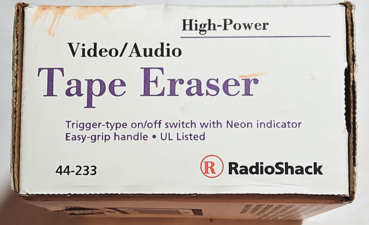 Radio Shack High Power Video/Audio Tape Eraser Model 44-233A Assembled In U.S.A.