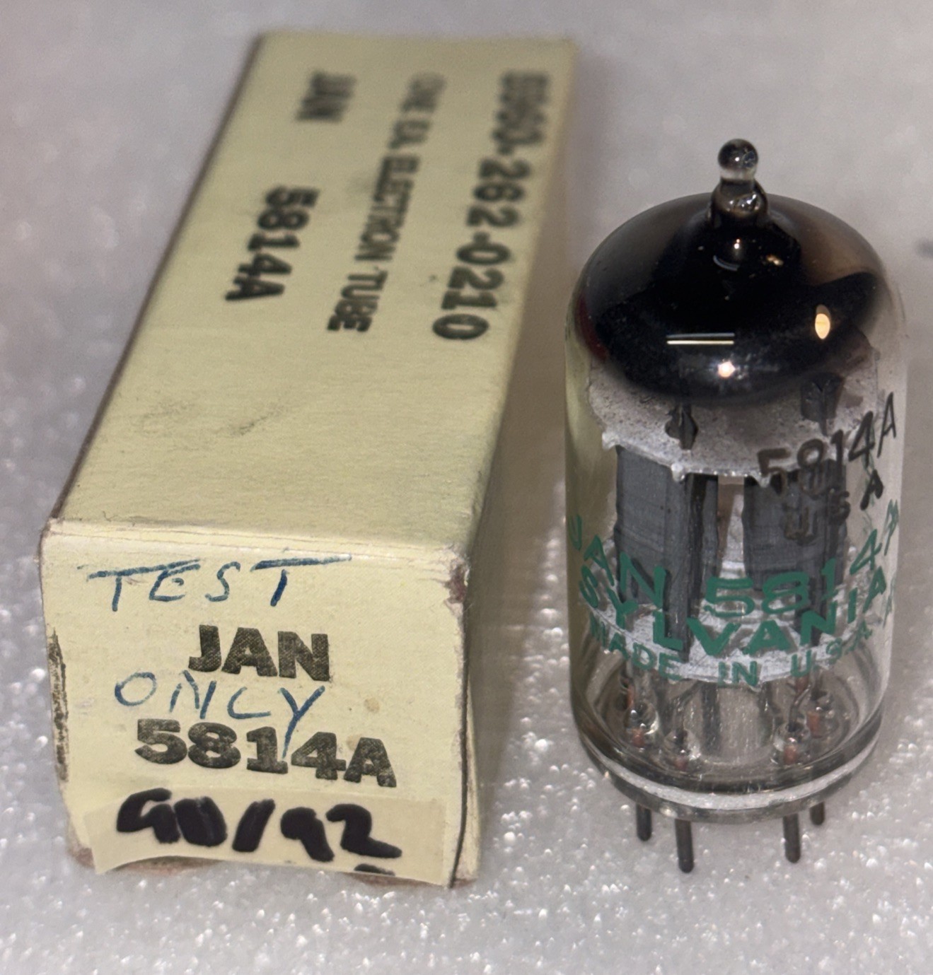 Sylvania JAN 5814A Short Grey Plate Vacuum Tube TV7 Tested Strong