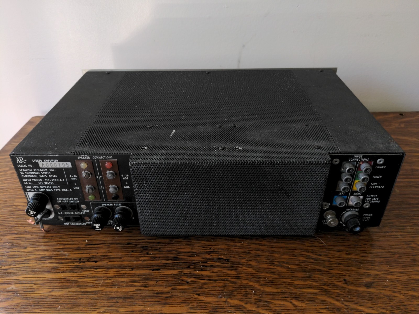 Vintage Acoustic Research AR Model AU Integrated Stereo Amplifier Works