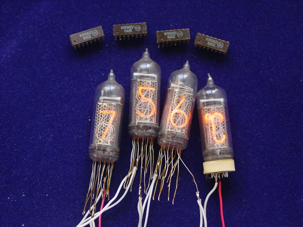 IN-14 IN-19A Nixie tube driver K155ID1 74141 set Elektor Thermo / Hygrometer