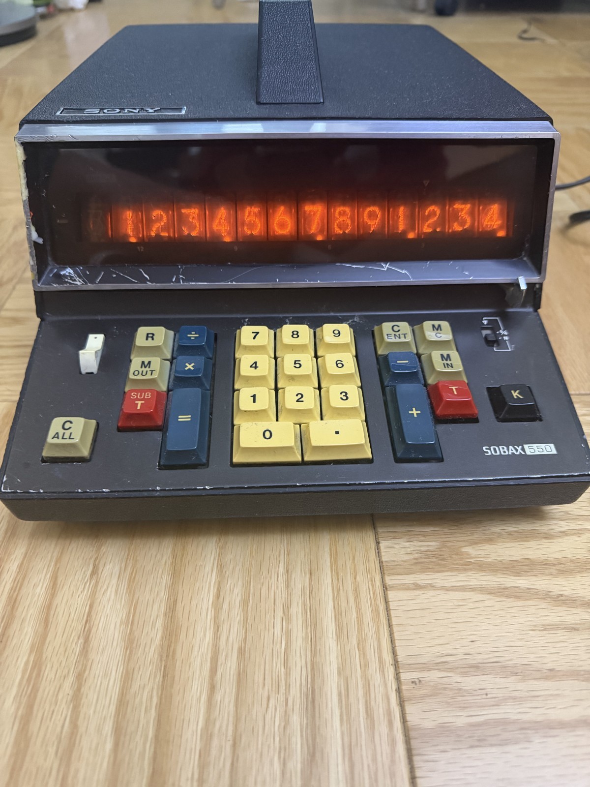 Vintage SONY SOBAX ICC-550W Calculator – WORKS – Nixie Display – Rare 1960s Tech