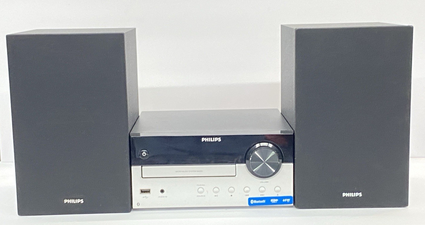PHILIPS FM Radio CD Home Stereo System w/ Wireless Bluetooth 60W MP3 USB Audio