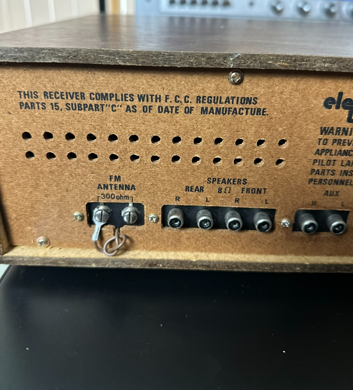 Electro Brand 7543 Stereo Receiver Cassette Player AM FM Vintage Woodgrain