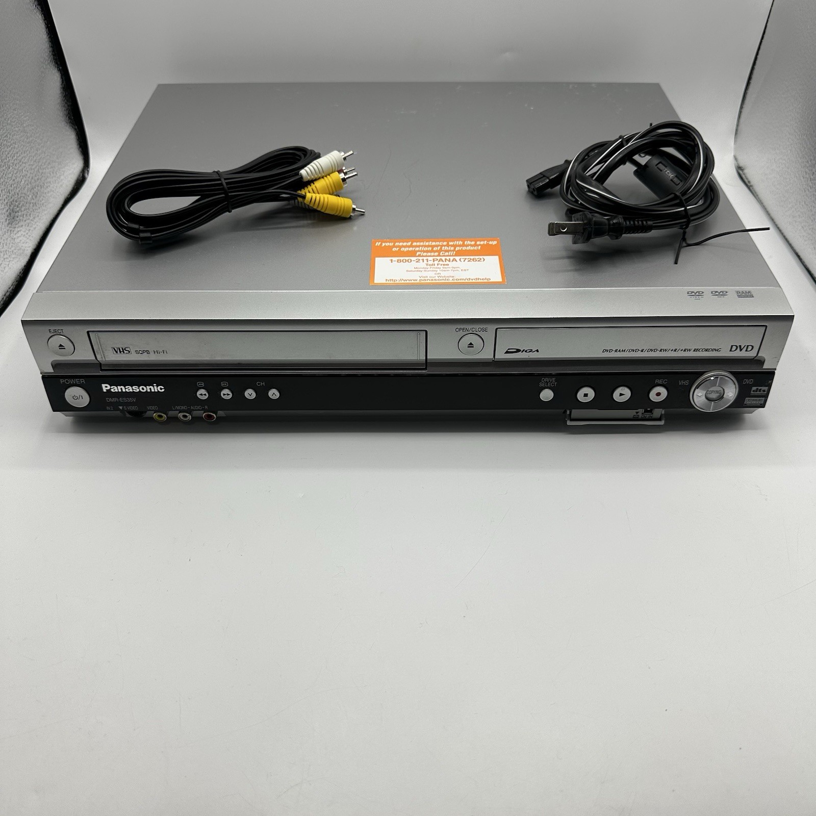 Panasonic DMR-ES35V DVD VHS Recorder Player VCR Combo Tested Working NO Remote